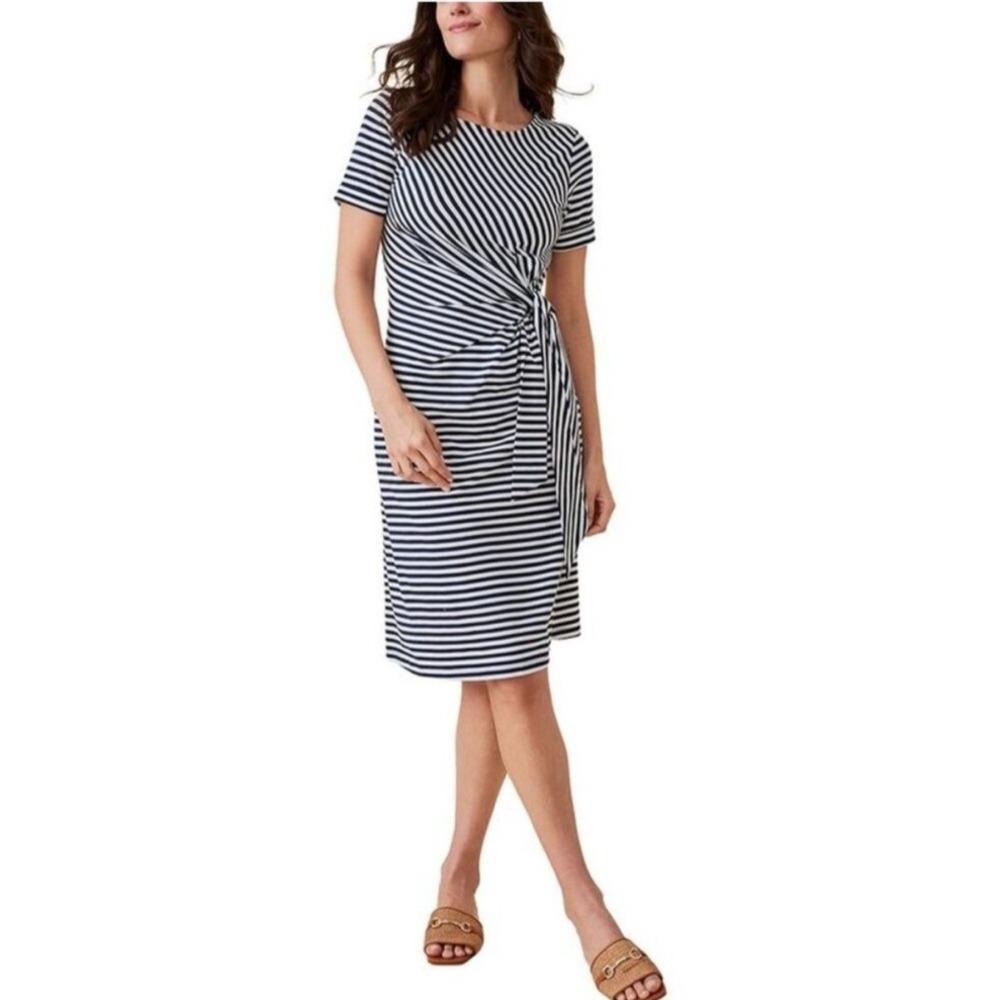 J. McLaughlin Leonora‎ Dress Navy Blue/White Stripe XL NWT Nautical Classic $198